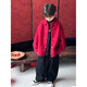 Strong boys' velvet shirt, children's new Tang suit, New Year's clothing, boys' red shirt, middle-aged and elderly children red 100 cm