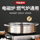 KIWICOO extra thick 304 stainless steel mandarin duck hot pot clear soup pot hot pot basin induction cooker special pot mandarin duck pot with lid 304 stainless steel clear soup pot suitable for 6-10 people 32cm