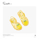 Snuffy Girls Sandals Beach Summer Children Play Water Soft Sole Non-Slip Princess Girls Beach Baby Jelly Shoes Pineapple Smoothie Yellow 24 Feet Length 15cm