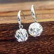 Fat Donglai's same type of transfer bead silver earrings, whole body S925 silver platinum-plated earrings, women's round ball earrings, silver ornaments, a pair of transfer bead ear hooks, whole body 925 silver