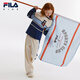 Fila Children's Clothing Children's Stretch Knitted Lapel Top 2024 Autumn and Winter New Style Pullover Sweatshirt for Girls and Adults Egg White-IV 150 cm