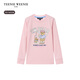 Teenie WeenieTeenie WeenieTeenie Weenie Kids Bear children's clothing 26 new girls college style printed round neck long-sleeved cotton T-shirt off-white 150cm