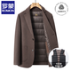Romon winter wool suit men's short double-sided woolen coat down liner thickened woolen coat woolen suit