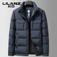 利郎（LILANZ）男士羽绒服外套2025冬季新款商务休闲保暖加厚冬装立领上衣潮 黑色 M