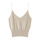 Autumn and winter cashmere knitted tube top women's V-neck spaghetti straps solid color sleeveless inner bottoming shirt suspenders white M