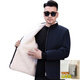 FHHUABD Ordos 100% cashmere men's short sheepskin jacket thickened cold-resistant stand-up collar middle-aged and elderly wool liner winter black white whole leather liner 4XL 180-210Jin Jin equals 0.5 kg