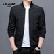 Lilang Herbst-Herrenjacke im koreanischen Stil, trendige Jacke, lässige Herren-Oberteile für junge und mittlere Männer, Schwarz, M (170)