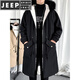 JEEP SPIRIT棉衣男冬季加厚派克服风衣外套情侣马甲中长款棉大衣冬装棉服 黑色 M