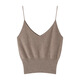 Autumn and winter cashmere knitted tube top women's V-neck spaghetti straps solid color sleeveless inner bottoming shirt suspenders white M