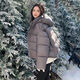 Woodpecker (TUCANO) down jacket for women, short, small, 2025 new winter, great-looking, popular winter clothing, thickened white duck down, matt gray, high loft duck down, M 125-145Jin Jin is equal to 0.5 kg