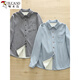 Woodpecker velvet thickened striped shirt for women 2025 autumn and winter new loose and versatile simple all-in-one velvet warm shirt blue striped plus velvet winter plus velvet S 80-110Jin Jin equals 0.5 kg
