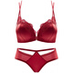 Victoria's Secret Red Bra, Zodiac Year Underwear, Women's Front Button Small Breast Gathering, Side Breast Support, Large Set, Burgundy-Set, Counter Style 70A 32