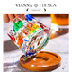 Yusen Yi Water Cup Rotating Twist Cup Wine Glass Retro Painting丨Whiskey Vianna Wine Glass Neal Gift NEAL Tree Pattern Contrast Color-Check (Pair) 1L 1 Piece