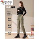 Woodpecker down pants women's winter outer wear 2025 new high-waist Northeast cold-proof footwear workwear snow plus velvet thickened cotton trousers black nine-point white duck. down filling M weight 98-108 Jin Jin equals 0.5 kg
