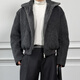 CATSSTAC snowy herringbone wool down jacket dark gray M