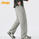 JEEP Jeep Pantalones Casuales Pantalones Rectos Sueltos de Primavera y Otoño para Hombres Pantalones Deportivos con Cordones de Moda para Hombres Color Avena 32