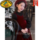 G.duck Girls' Hepburn Style Vest Dress Suit Autumn and Winter 2025 New Children's Girls Christmas Princess Dress Burgundy Suit Plus Velvet Version 120 cm
