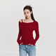 Semir Qiji Red Sweater Women's Sexy Swing Collar Waist Top 26 Zodiac Year of the Horse Women's Clothes 109126107001