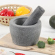Shiganu black bluestone garlic mortar household garlic press garlic mortar large black bluestone matte comes with splash-proof cover