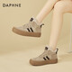 DAPHNE Daphne German training shoes women's velvet warm autumn and winter new retro Maillard thick-soled casual sports high-top sneakers winter camel velvet heel height 4cm 39 (245mm) standard size