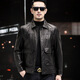 Fat Donglai Supermarket purchasing Haining first-layer waxed cowhide leather jacket men's leather jacket autumn and winter lapel workwear same style black L suitable for 110-125Jin Jin equals 0.5 kg