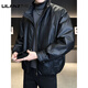 LILANZ Official Men's Leather Down Jacket Winter Thickened 2025 New Fashion Brand Style Stand Collar Short Waterproof White Duck Down Jacket Black - Flagship Model M 100-130Jin Jin is equal to 0.5 kg