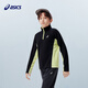 ASICS children's clothing winter half-zip color-blocked long-sleeved moisture-absorbing, heating, warm and comfortable 9000 black 175