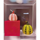 Yayoi Kusama pumpkin ornament sculpture with dense polka dots, yellow skin and black polka dots 10x12cm (not including label)
