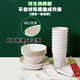 Rice husk series disposable tableware five-piece set (dishes, cups, saucers, spoons and chopsticks set) thickened picnic banquet barbecue white disposable tableware five-piece small bowl set (280 ml bowls, cups, saucers, spoons and chopsticks) 20-person set
