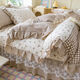 Fantasy French lace knitted double-layer gauze quilt cover three-piece single and double quilt cover princess style floral single and double quilt cover min gray single quilt cover 200x230cm