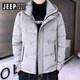 JEEP SPIRIT Jeep down jacket men's winter trendy brand 2025 hooded thickened work clothes handsome warm and cold weather clothing versatile outer 8003 down jacket black 3XL
