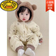 G.duck baby clothes, winter quilted onesies, newborn babies, super cute little bears, warm cotton clothes, winter huggies, 73cm, one size fits all, bear jackets (cotton style)