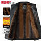 Hengyuanxiang middle-aged and elderly thickened velvet men's leather jacket with stand collar middle-aged warm leather jacket dad's jacket top coat black 2XL