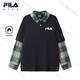 FILA KIDS Children's Clothing Boys' Sweaters 2026 Spring New Children's Velvet Lapel Pullover Top Legend Blue-NV 150 cm