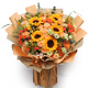 爱里鲜花同城速递巨型花束玫瑰花束生日鲜花约会鲜花送女友送闺蜜礼物 向日葵香槟玫瑰配桔梗橙芭比混搭大花束
