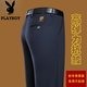 Playboy (PLAYBOY) casual pants men's spring and autumn style straight loose pants men's business comfortable elastic non-iron suit pants men's 686A black plus velvet 36 about 170-180Jin Jin equals 0.5 kg can be worn