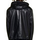 Prada New Year's gift SS22 solid color zipper hooded leather jacket men's black one size 50