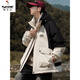 Woodpecker three-proof down jacket men's winter thickened work jacket men's hooded loose mountain style outdoor cold-proof jacket 8901 khaki new national standard 90% white duck down XL about 125~145Jin Jin equals 0.5kg can be worn