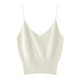 Autumn and winter cashmere knitted tube top women's V-neck spaghetti straps solid color sleeveless inner bottoming shirt suspenders white M