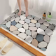 Yusenyi bathroom non-slip floor mat, shower room suction cup mat, special anti-fall foot mat for bathing for elderly and children, bathtub toilet mat, colored stones, bottom suction cup, strong anti-slip, 40cmX70cm, rectangular suction cup floor mat