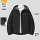 361 Men's new windproof and water-repellent windproof jacket, casual, versatile, trendy outdoor sports tops, high-end men's wear, super black (zipper pocket-hooded windbreaker) S /165 (90-100Jin Jin equals 0.5kg)