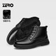 零度Zero马丁靴男秋冬新款高帮加绒保暖棉靴男士潮流百搭工装靴子 黑色 39