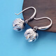 Fat Donglai's same type of transfer bead silver earrings, whole body S925 silver platinum-plated earrings, women's round ball earrings, silver ornaments, a pair of transfer bead ear hooks, whole body 925 silver