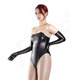 Ftshist sexy bunny girl cosplay queen high-gloss patent leather latex large size charming off-shoulder bodysuit tube top patent leather-black S