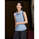 Fanximan apricot commuter sleeveless shirt for women 2026 spring new inner layering shirt lapel vest top A2871 rice apricot XL (recommended 120-130Jin Jin equals 0.5kg)