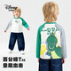 Disney Baby boys long-sleeved children's T-shirt small and medium-sized children's clothing spring cotton soft and comfortable versatile casual top green 130