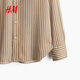 H&M 2026 Spring New Women's Shirt 1220978 Beige/Stripes XXS 150/76