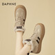 DAPHNE Daphne German training shoes women's velvet warm autumn and winter new retro Maillard thick-soled casual sports high-top sneakers winter camel velvet heel height 4cm 39 (245mm) standard size