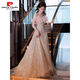 Pierre Cardin haute couture evening dress for women 2025 new women's light luxury high-end banquet host 18th birthday adult ceremony toast clothing 1727 Qi floor style XS
