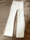 Shelley Jones white velvet bootcut jeans men's winter high-waisted slim-fit pants American high street slim scimitar pants white velvet M recommended 80-100Jin Jin equals 0.5 kg